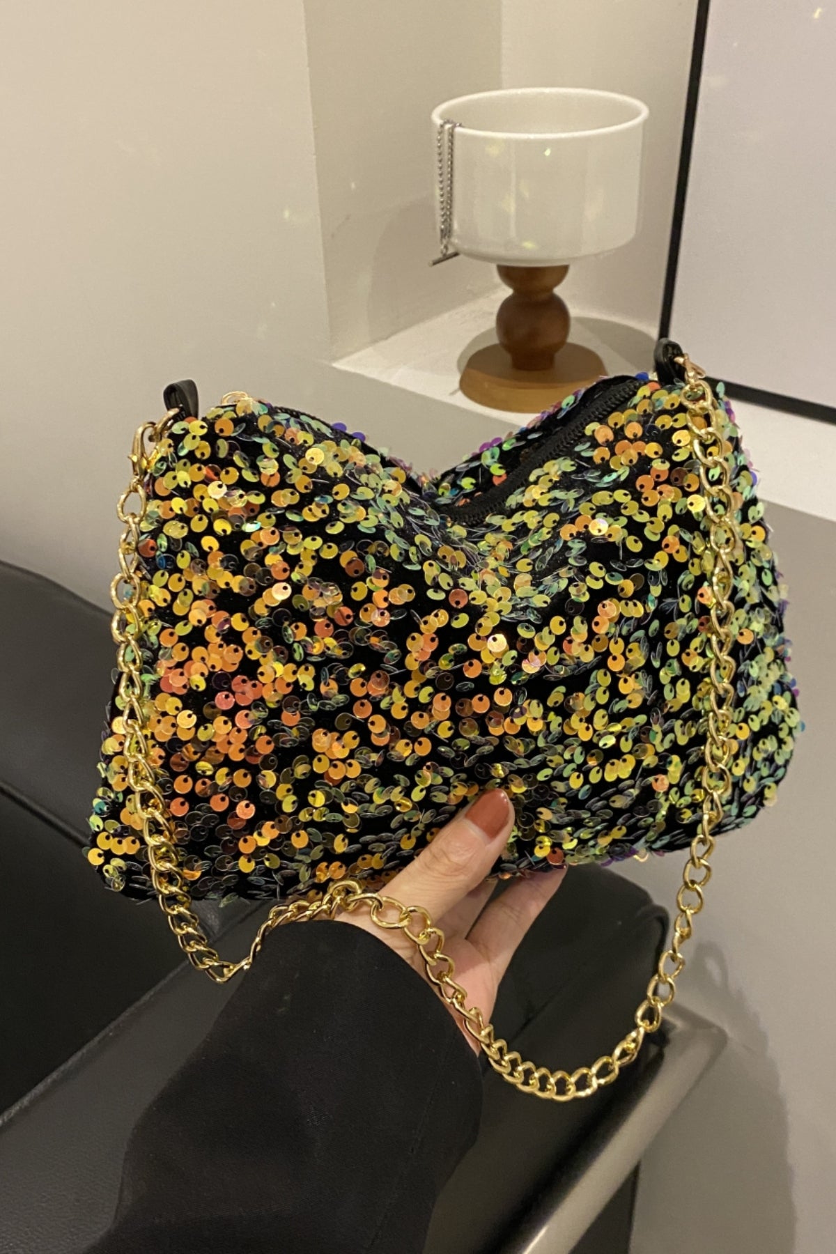 Sequin Removable Strap Shoulder Bag