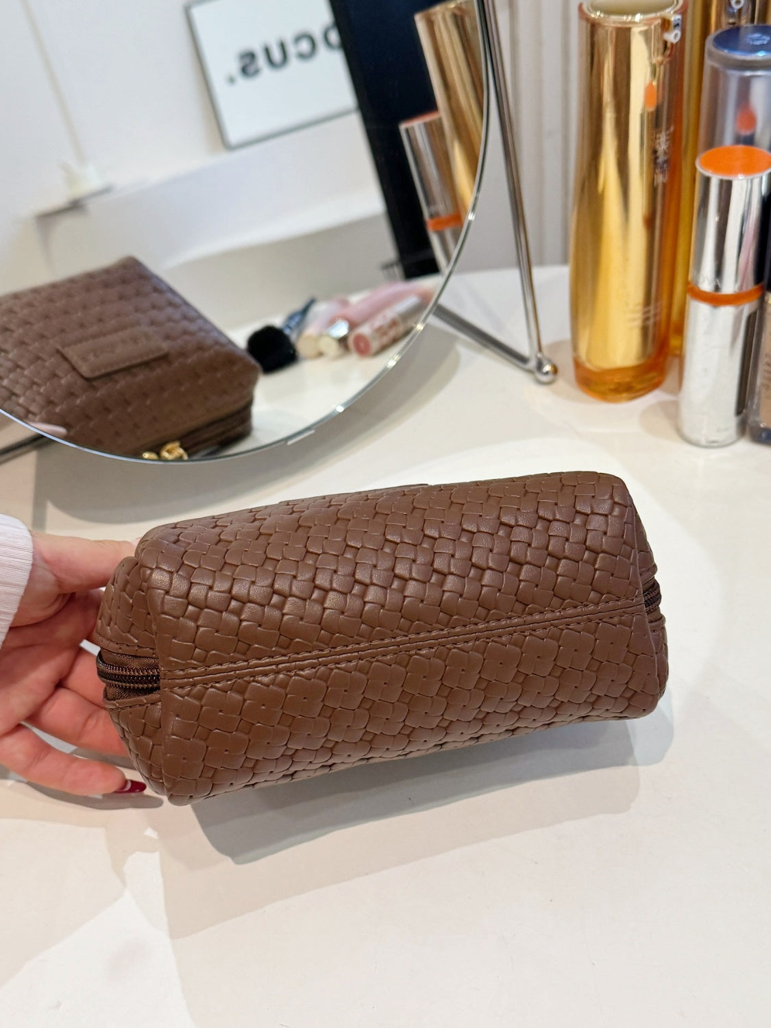 PU Leather Woven Clutch