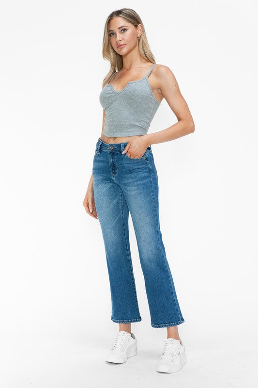 bytos Full Size Cat's Whiskers Mid Rise Ankle Jeans