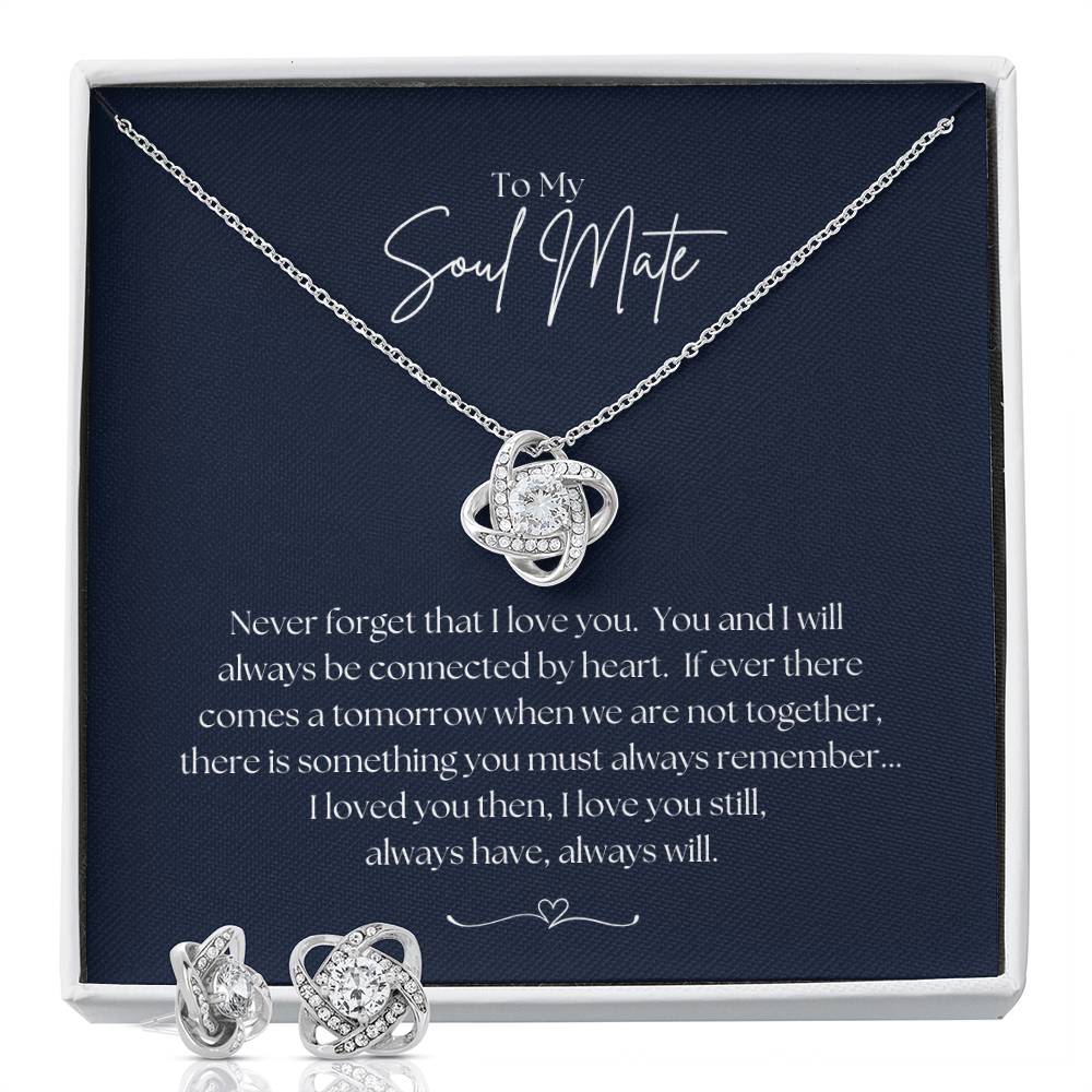 To My Soul Mate - Love Knot Necklace & Earring Set!