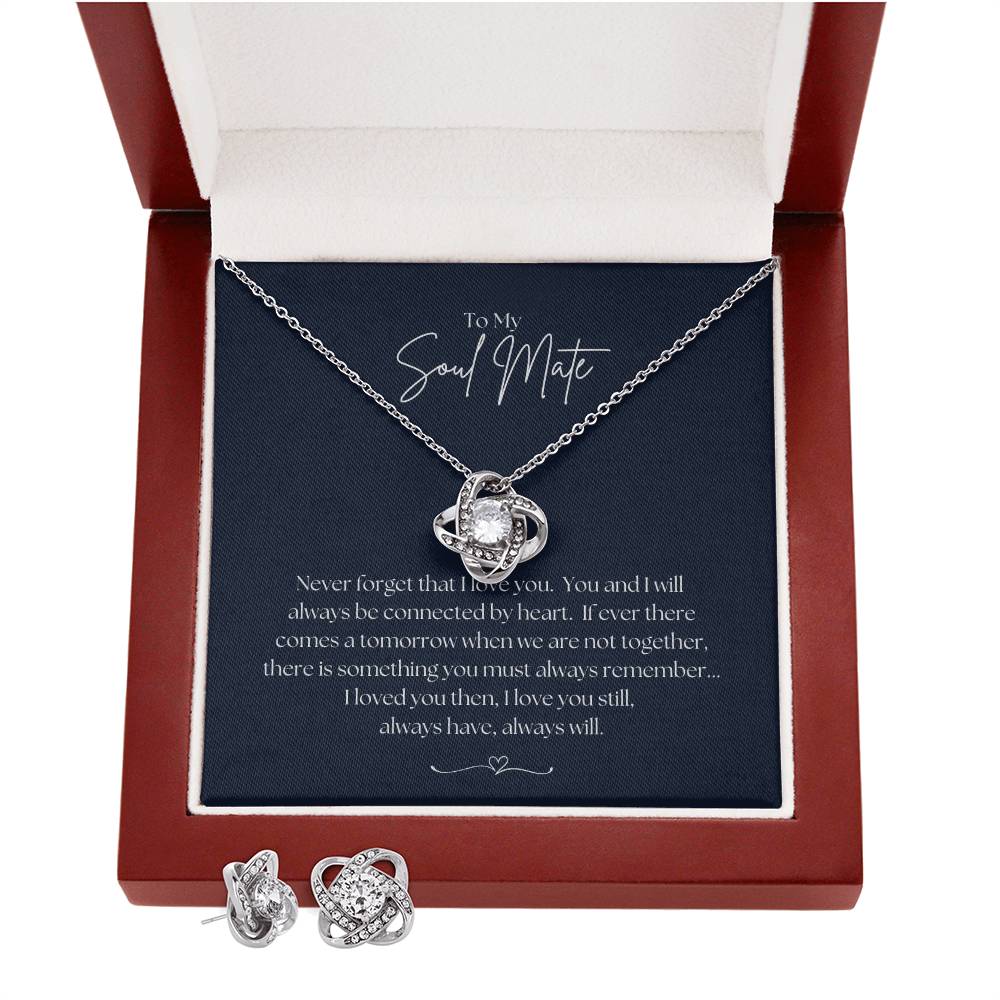 To My Soul Mate - Love Knot Necklace & Earring Set!