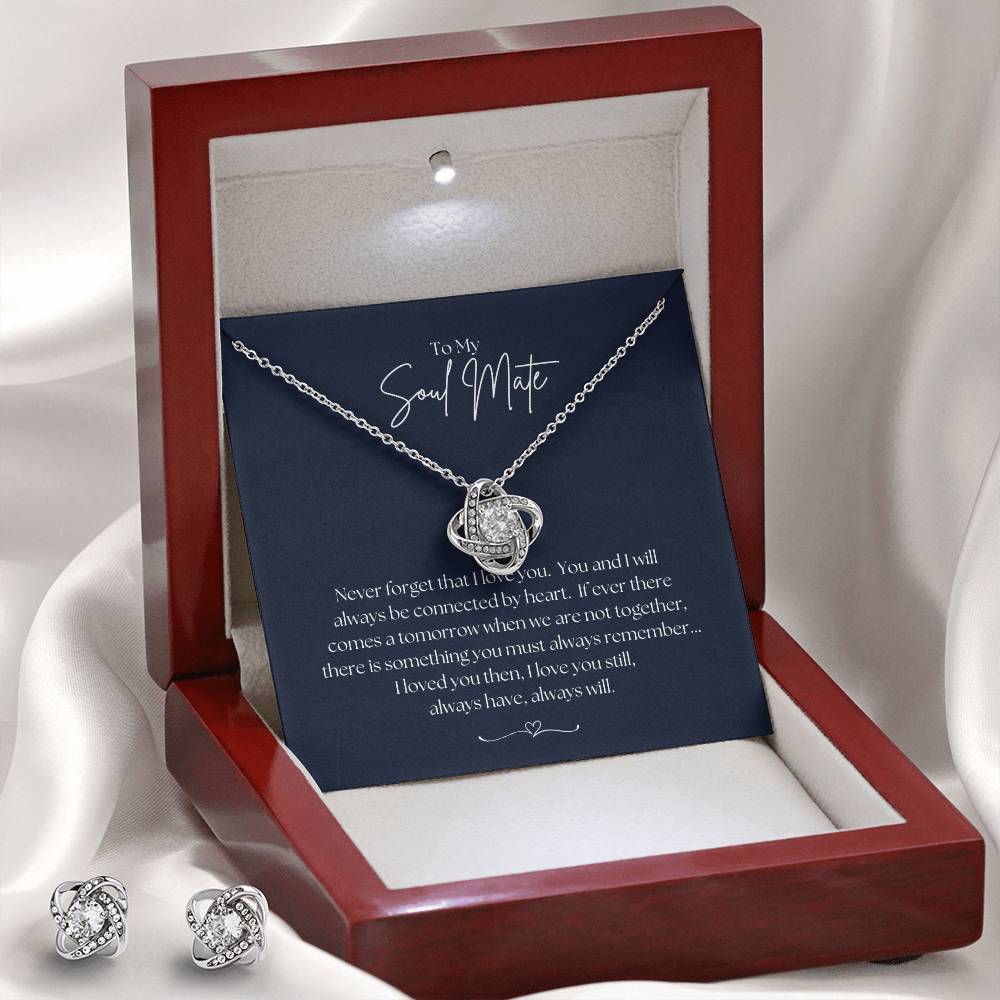 To My Soul Mate - Love Knot Necklace & Earring Set!