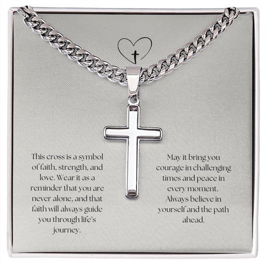 Faith - Cuban Chain Necklace with Cross