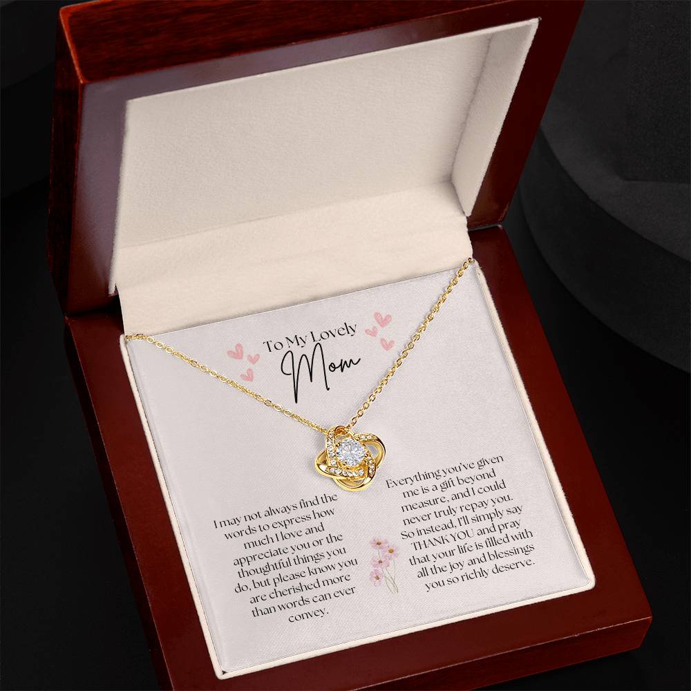 To My Lovely Mom - Love Knot Necklace