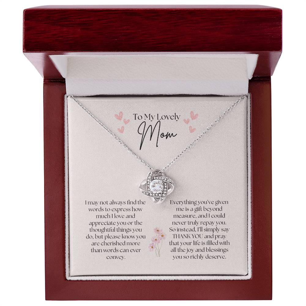 To My Lovely Mom - Love Knot Necklace