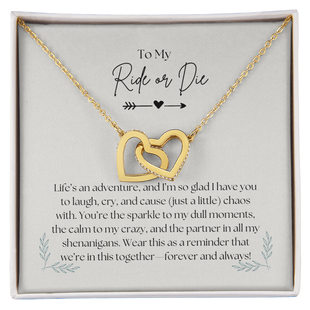 To  My Ride or Die - Interlocking Hearts Necklace