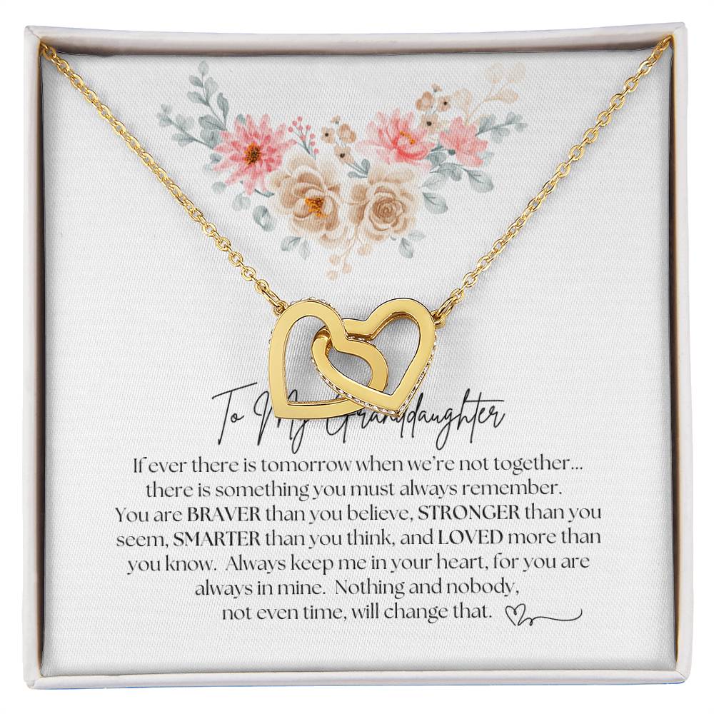 To My Granddaughter - Interlocking Hearts Necklace