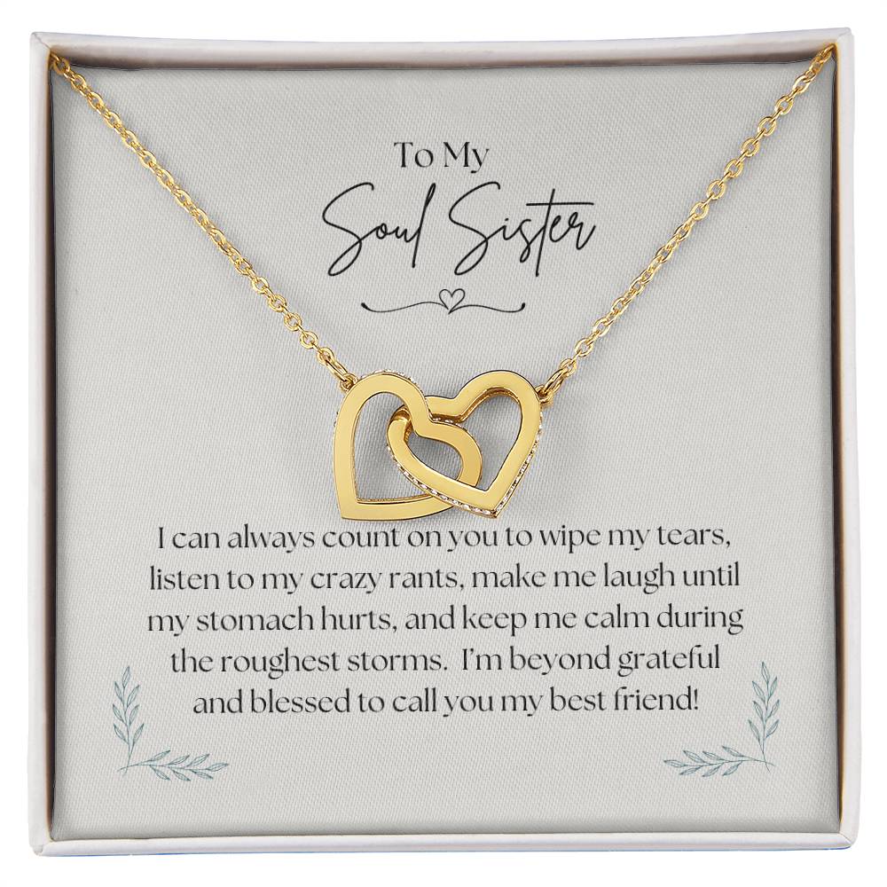 To My Soul Sister - Interlocking Hearts Necklace