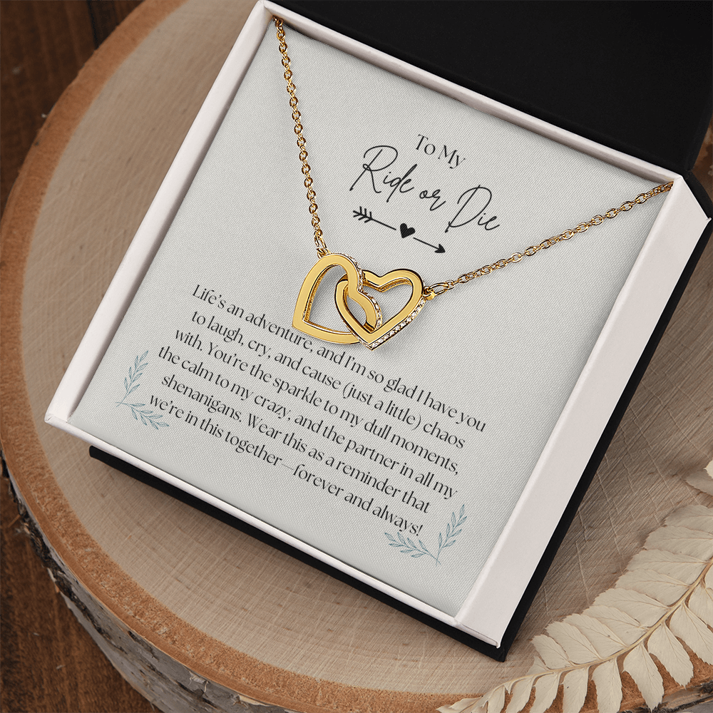 To  My Ride or Die - Interlocking Hearts Necklace