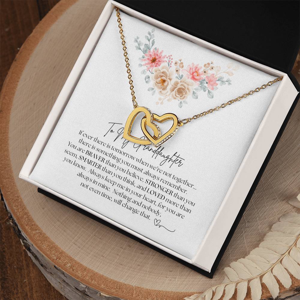 To My Granddaughter - Interlocking Hearts Necklace