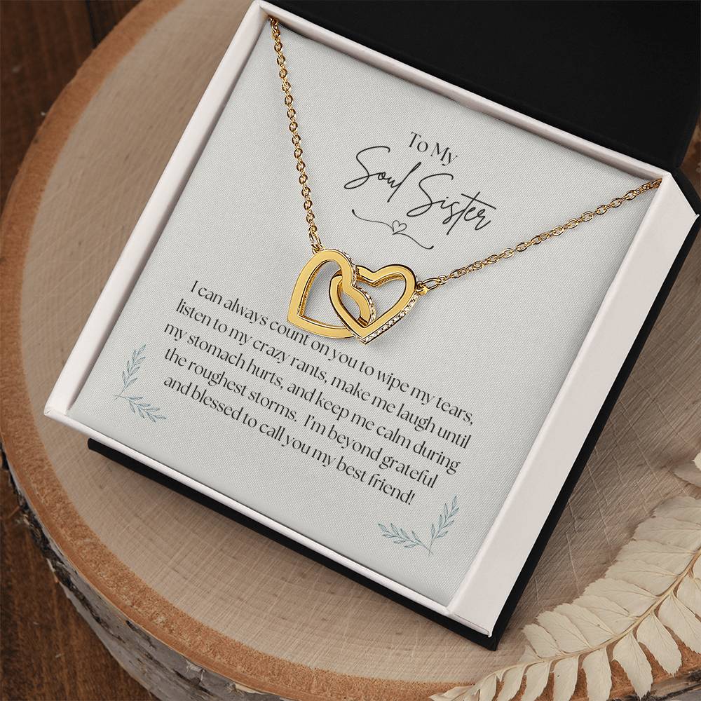 To My Soul Sister - Interlocking Hearts Necklace