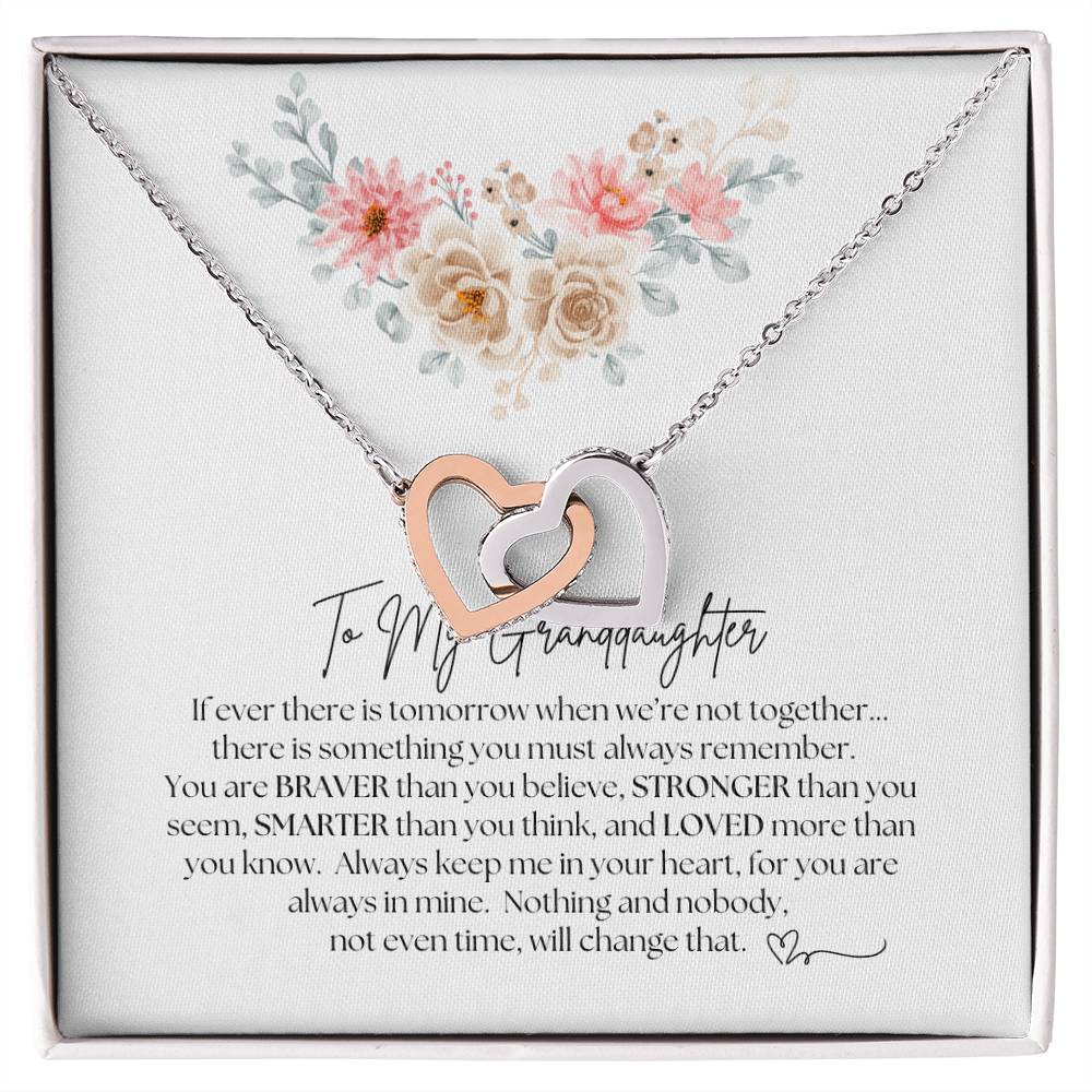 To My Granddaughter - Interlocking Hearts Necklace