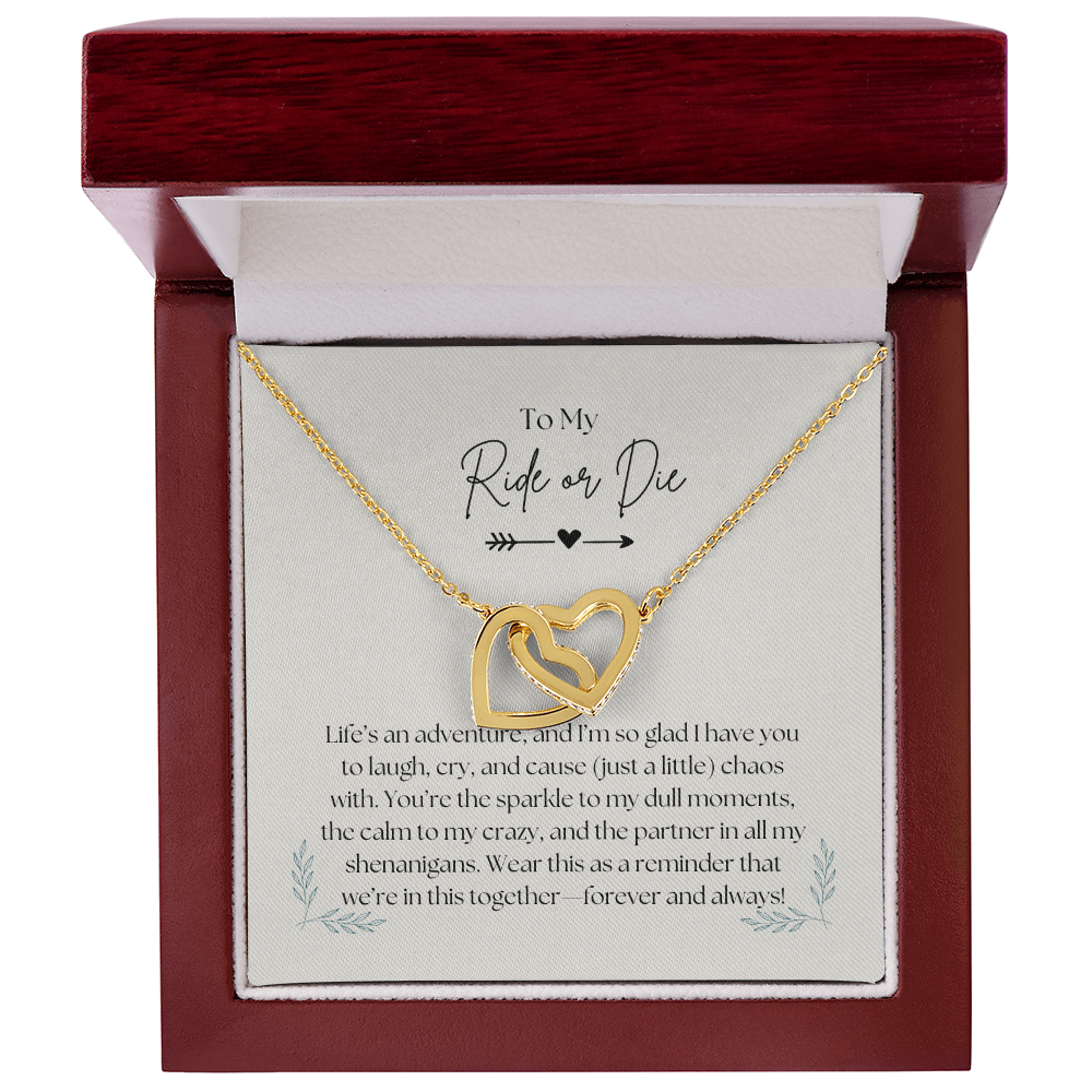 To  My Ride or Die - Interlocking Hearts Necklace