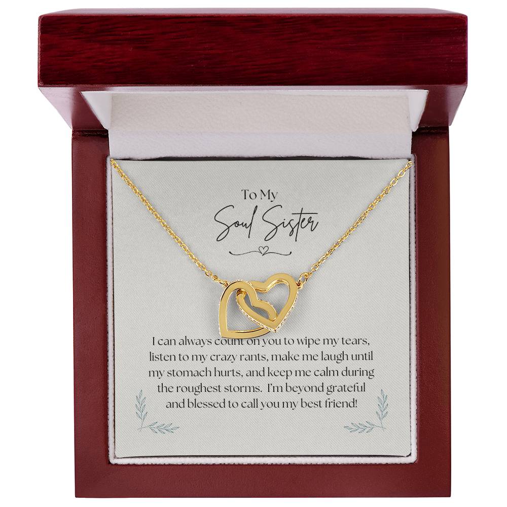 To My Soul Sister - Interlocking Hearts Necklace