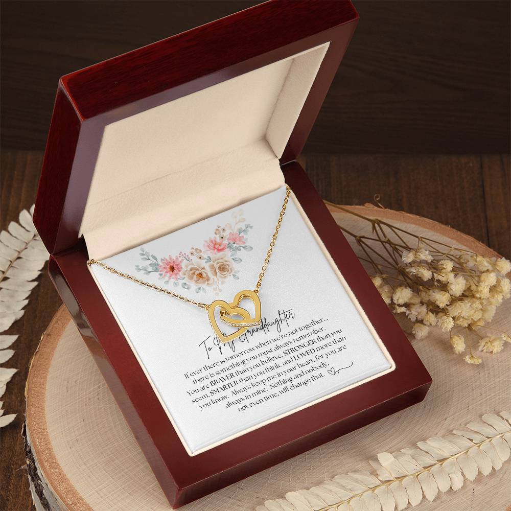 To My Granddaughter - Interlocking Hearts Necklace