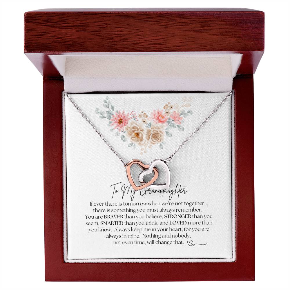 To My Granddaughter - Interlocking Hearts Necklace