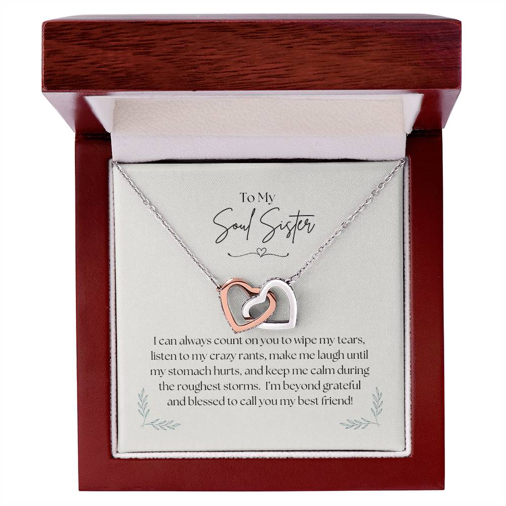 To My Soul Sister - Interlocking Hearts Necklace