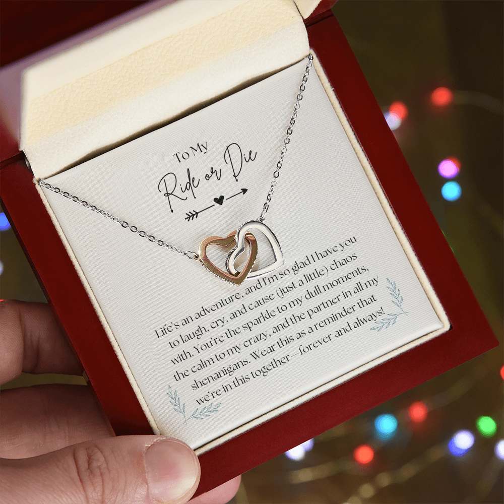 To  My Ride or Die - Interlocking Hearts Necklace