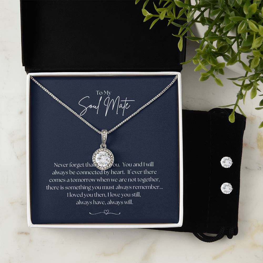 To My Soul Mate -   Eternal Hope Necklace and Cubic Zirconia Earring Set