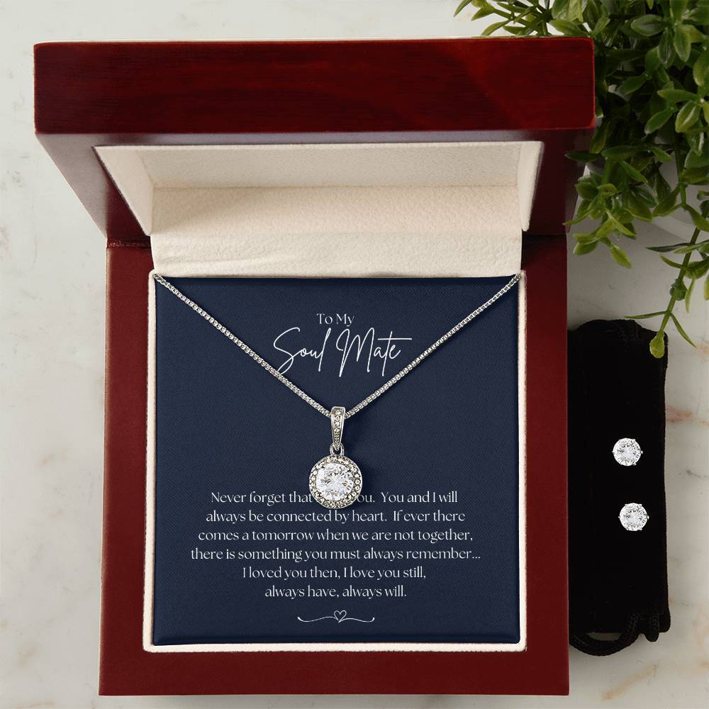 To My Soul Mate -   Eternal Hope Necklace and Cubic Zirconia Earring Set