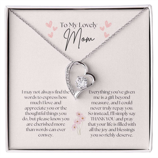 To My Lovely Mom - Forever Love Necklace